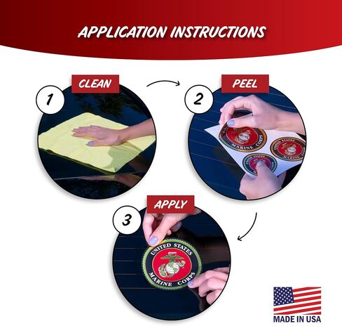 United States Marine Corps Flag Vinyl Vehicle Decals- Large 4" x 6.5" Flag Vinyl Sticker Bumper Stickers - USMC Flag Sticker for Trucks - Window Stickers for Trucks in Saudi Arabia