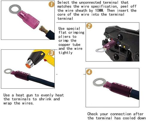 160pcs Heat Shrink Wire connectors Butt connectors Spade Ring Hook Bullet Fork terminals connectors kit, use Automotive Marine Truck Boat Motorcycle Electrical Maintenance in Saudi Arabia