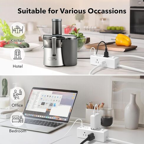 شريط طاقة BN-LINK للحماية من زيادة التيار مع 9 منافذ 2 USB-A 1 USB-C (إجمالي 3.4 أمبير)، شريط موسع للمنافذ ثلاثية الجوانب مع سلك تمديد بطول 5 أقدام، قابس مسطح، محطة شحن سطح المكتب للسفر والمنزل والمكتب، 15 أمبير in Kuwait