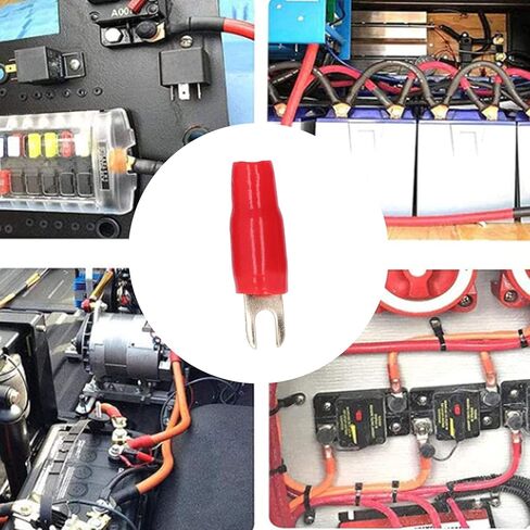 Fork Spade Wire Connectors, 25Pcs 6 Gauge Fork Spade U Type Wire Connectors Electrical Crimp Terminals for Car Boat Home Solar Panel in Saudi Arabia