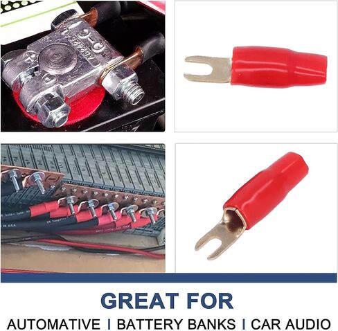 Fork Spade Wire Connectors, 25Pcs 6 Gauge Fork Spade U Type Wire Connectors Electrical Crimp Terminals for Car Boat Home Solar Panel in Saudi Arabia