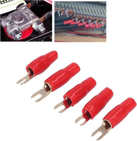 Fork Spade Wire Connectors, 25Pcs 6 Gauge Fork Spade U Type Wire Connectors Electrical Crimp Terminals for Car Boat Home Solar Panel in Saudi Arabia