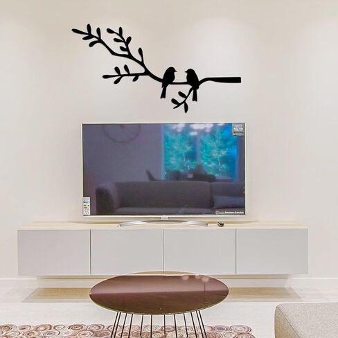 Jidecor Metal Branch Birds Wall Art Decor Black Leaves with Birds Metal Sculpture for Home Balcony Garden Above Bed Living Room Outdoor Wall Hanging Decoration (Black, Small) in Saudi Arabia