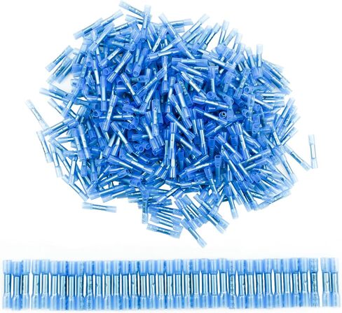 500PCS Blue Heat Shrink Butt Connectors AWG16-14, Waterproof Marine Electrical Heat Shrink Wire Connectors, Solder Seal Wire Connectors, Insulated Electrical Butt Connectors in Saudi Arabia
