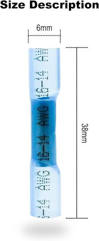500PCS Blue Heat Shrink Butt Connectors AWG16-14, Waterproof Marine Electrical Heat Shrink Wire Connectors, Solder Seal Wire Connectors, Insulated Electrical Butt Connectors in Saudi Arabia