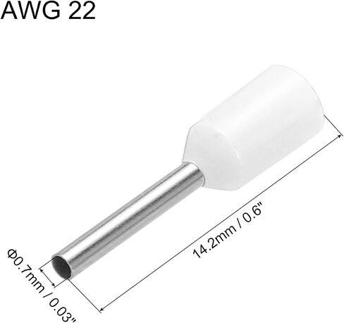 uxcell 2000 Pcs Insulated Ferrule Wire Connector Electrical Crimp Terminal 22 AWG for Electrical Projects White in Saudi Arabia