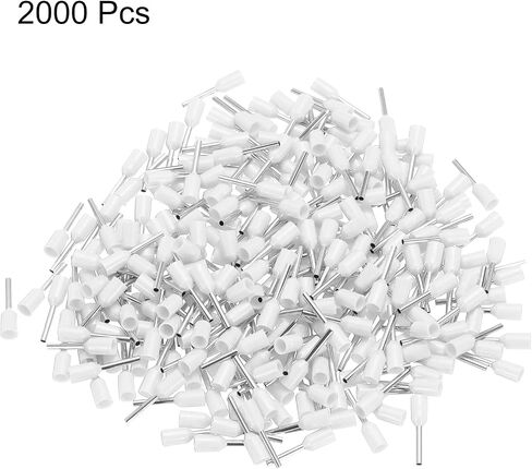 uxcell 2000 Pcs Insulated Ferrule Wire Connector Electrical Crimp Terminal 22 AWG for Electrical Projects White in Saudi Arabia