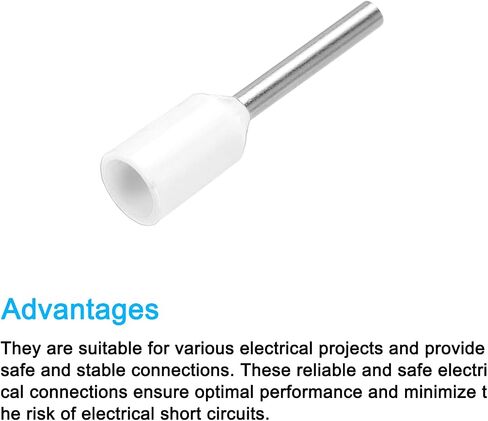 uxcell 2000 Pcs Insulated Ferrule Wire Connector Electrical Crimp Terminal 22 AWG for Electrical Projects White in Saudi Arabia