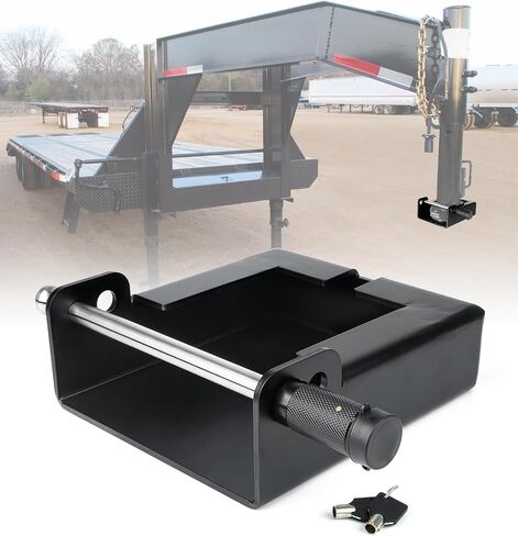 Aupar Patent-Designed Gooseneck Trailer Lock | Secure Your Trailer with Two Lock Positions | Fits Most 7-Inch Bottom Plate Couplers | Red in Saudi Arabia