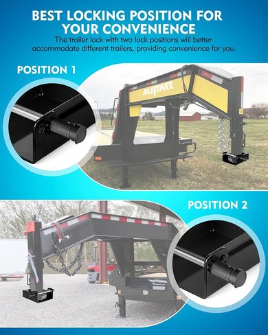 Aupar Patent-Designed Gooseneck Trailer Lock | Secure Your Trailer with Two Lock Positions | Fits Most 7-Inch Bottom Plate Couplers | Red in Saudi Arabia