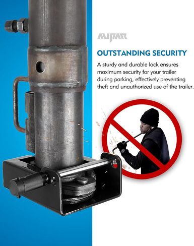 Aupar Patent-Designed Gooseneck Trailer Lock | Secure Your Trailer with Two Lock Positions | Fits Most 7-Inch Bottom Plate Couplers | Red in Saudi Arabia