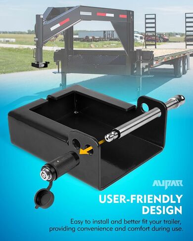 Aupar Patent-Designed Gooseneck Trailer Lock | Secure Your Trailer with Two Lock Positions | Fits Most 7-Inch Bottom Plate Couplers | Red in Saudi Arabia