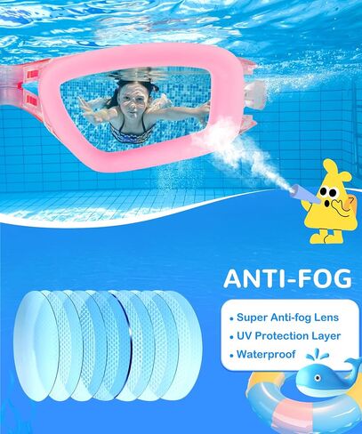 Kids Goggles Swimming Goggles-Kids-Swim: Anti Fog Kids Goggles for Girls Boys with UV400 No Leak 3 Pack Age 6-16 in Saudi Arabia