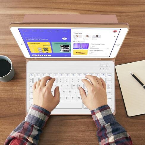 حافظة iPad 9th Gen 2021 مع لوحة مفاتيح 10.2 بوصة، iPad 8th Gen 2020/iPad 7th Gen 2019/iPad Air 3/iPad Pro 10.5 حافظة لوحة مفاتيح، لوحة مفاتيح بلوتوث لاسلكية قابلة للفصل مع حامل قلم لجهاز iPad 2021 9th in Saudi Arabia