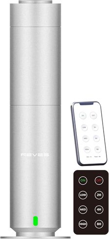 مجموعة الفنادق - آلة توزيع الروائح العطرية - آلة هواء للرائحة المنزلية - ناشري الزيوت العطرية المنزلية بدون ماء - ناشر رائحة الاستوديو - غرفة كبيرة - هواء بارد - عطر مكتبي - جهاز تحكم عن بعد - فضي in Kuwait