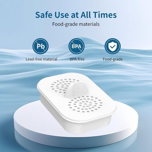 مرشحات بديلة لجميع أنظمة ترشيح إبريق Nakii®، تناسب Nakii® NFP-100، تقلل من PFAS، PFOA/PFOS، الكلور، تدوم حتى 3 أشهر أو 150 جالونًا (3 قطع) in Kuwait