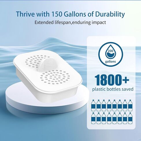 مرشحات بديلة لجميع أنظمة ترشيح إبريق Nakii®، تناسب Nakii® NFP-100، تقلل من PFAS، PFOA/PFOS، الكلور، تدوم حتى 3 أشهر أو 150 جالونًا (3 قطع) in Kuwait