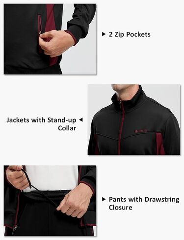TBMPOY Men's Tracksuits Sweatsuits for Men Sweat Track Suits 2 Piece Casual Athletic Jogging Warm Up Full Zip Sets in Saudi Arabia