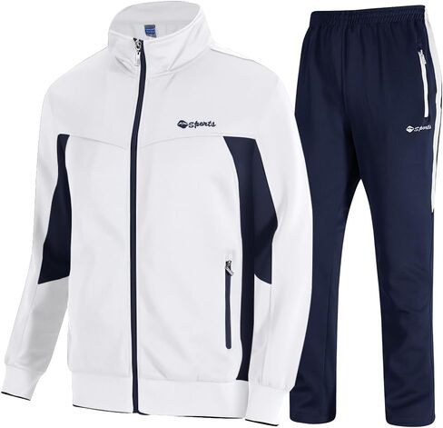 TBMPOY Men's Tracksuits Sweatsuits for Men Sweat Track Suits 2 Piece Casual Athletic Jogging Warm Up Full Zip Sets in Saudi Arabia