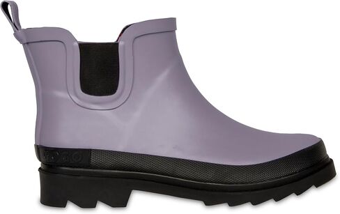 ShedRain GOGO Chelsea Short Rubber Rain Boots for Women, Comfortable Cotton Lining, Waterproof Exterior, Anti-Slip Lug Sole Garden and Outdoor Work Boots, Adjustable Width in Saudi Arabia
