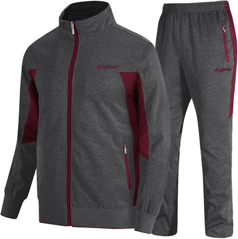 TBMPOY Men's Tracksuits Sweatsuits for Men Sweat Track Suits 2 Piece Casual Athletic Jogging Warm Up Full Zip Sets in Saudi Arabia