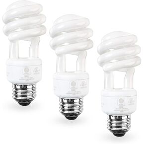SLEEKLIGHTING E26 قاعدة لولبية قياسية 13 وات CFL لمبة إضاءة - 3 عبوات، 5000 كلفن لضوء النهار الأبيض النقي و800 لومن (65 وات مكافئ لمصباح الإضاءة المتوهجة) - مدرج في قائمة UL