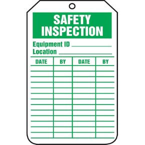 Accuform Signs TRS315CTP Inspection Record Tag, Legend "Safety Inspection", 5.75" Length x 3.25" Width x 0.010" Thickness, PF-Cardstock, Green on White (Pack of 25)