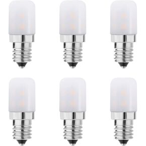 E12 Dryer LED Light Bulb for Dryer Drum and Specific 120V S6 Water Dispenser Light Bulb WE05X20431 22002263 Candelabra Screw Base Night Light, 2W Cool White 6000K 2-Pack
