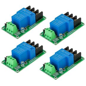 4Pcs DC 12V 1 Channel Relay Module 30A High Low Level Trigger with Optocoupler Isolation Load Relay Board for Arduino Raspberry Pi