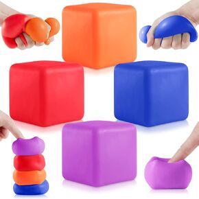 Slow Rising Stress Cube 30 Pack,Nice Cube Fidget Ice Cube Stress Balls, Dough Stress Balls Soft Fidget Squishy Toys for Anxiety Relief, Pull Stretch Squishy Toy, Classroom Prize Box Toys