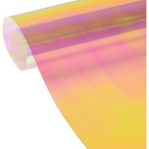 Red Chameleon Window Film Holographic Decorative Rainbow Color One Way Mirror Daytime Privacy Protection Window Tint Film, 54.33'' x 118.11''