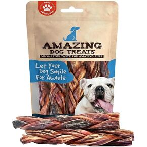 Amazing Dog Treats - Beef Esophagus Jerky for Dogs (6 Inch - 50 Pc/Pack) - Beef Gullet Dog Chews