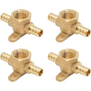 SUNGATOR 4-Pack PEX 1/2" x PEX 1/2" x 1/2" Female NPT Drop-ear Tee, from PEX to Threaded Pipe