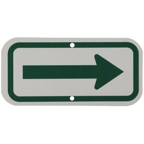 Brady 112624 12" Width x 6" Height B-959 Reflective Aluminum, Green on White Left Arrow Pictogram Traffic Sign