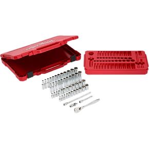 Milwaukee Electric Tools MLW48-22-9004 1/4In Ratchet & Socket Set - SAE & Metric in Kuwait