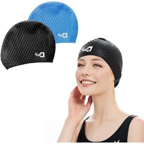 Women's Long Hair Swim Cap Silicone Swimming Cap Extra Stretchy Comfortable for All Hair Types Non-Slip Design for Swimming, Water Sports, and Pool Activities