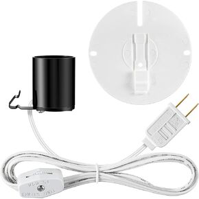 Meonum 6 Set Blow Mold Light Kit Replacement, E27 E26 Single Light Cord Kit with Switch Fuse Plug, for Indoor Outdoor Halloween Christmas Village House Craft Decorations and Salt Lamp