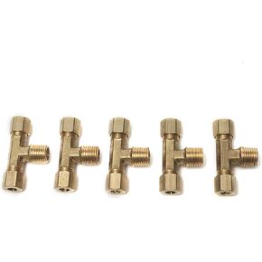 LTWFITTING Brass 1/4-Inch OD x 1/4-Inch OD x 1/4-Inch Male NPT Compression Branch Tee Fitting(Pack of 5)