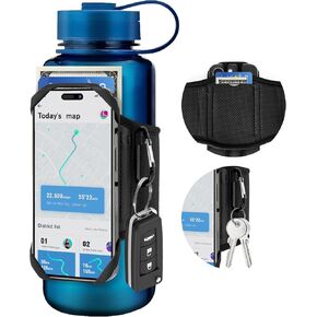 Cikyner Mobile Water Bottle Strap, Water Bottle Holder for Mobile Phone, 360° Rotatable & Removable Mobile Phone Water Bottle Bag, Gym Water Bottle Accessory for 4.5-7 Inch Mobile Phone & 18-40 oz