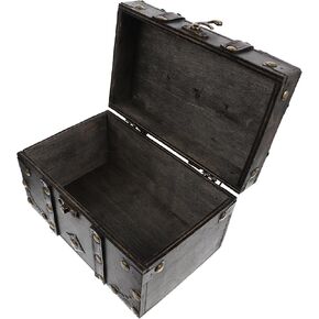 Box Box Wooden Retro Treasure Chest Country Jewelry Retro Jewelry Holder Trinket Case Jewelry Case Wood Storage Case Wooden Storage Trunk Wooden Decor Vintage Decorative Box Girl