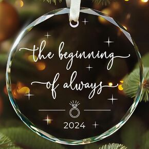 Engagement Gifts for Couples - Gifts for Newly Engaged Couples - Happy Engagement Gifts for Her, Bride, Bride to Be - Just Engaged Gifts for Her - Engagement Christmas Ornament 2024 - Engaged Ornament