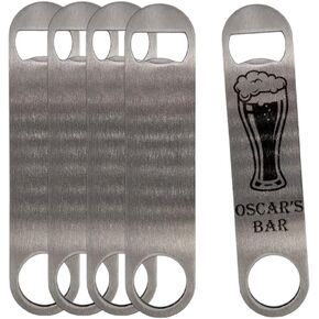 Sublimation Blanks Products Bottle Opener Stainless Steel Beer Opener 2 Sided Pub Style (5 Pieces) for Home, Bar, Restaurant Heavy Duty by INNOSUB USA