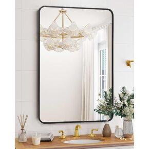 GAOMON Wall Mount Bathroom Mirror – 24 x 36 Inch Full Body & Bathroom Wall Mirrors, Clear, Stylish Frame, Easy Install – Excellent Decor for Bedroom, Bathroom, Entryway