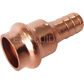 (10 Pack) EZ-FLUID Plumbing 3/4" Press X 1/2" Pex LF Copper Propress Adapter Pressure Copper Fitting F1807 Barb Crimp Pex-B x Press Coupling Connector for Residential,Commercial