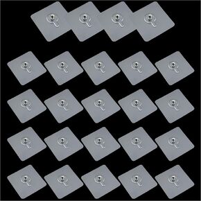 24PCS Wall Studs Self Adhesive Wall Screws Hooks 8MM Strong Non Marking Screws 6.8x6.8CM Base for Bathroom and Kitchen and Shower Wall Hanging