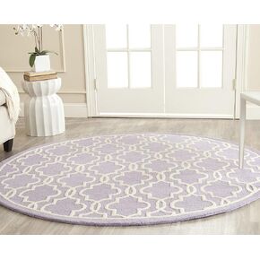 SAFAVIEH Cambridge Collection 6' Round Lavender / Ivory CAM131C Handmade Moroccan Premium Wool Area Rug