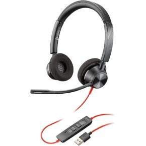 Poly Blackwire 3320 Wired Headset (Plantronics)– Flexible Microphone Boom – Hi-fi Stereo - Connect to PC/Mac via USB-C or USB-A - Certified for Microsoft Teams - Amazon Exclusive in Kuwait