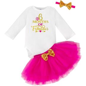 It's My 1/2 Birthday Outfit Baby Girl Half Birthday Clothes Romper Tulle Tutu Skirt Princess Dress With Headband