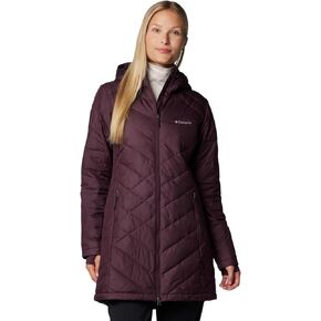 Columbia Women's Heavenly Long Hooded Jacket, Dark Coral, Large