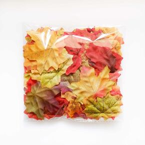 Separated Fake Fall Leaves Artificial Autumn Maple Leaf Room Decor for Home Party Multiple 2.9x2.4in (Multiple Colors, 100Pcs)